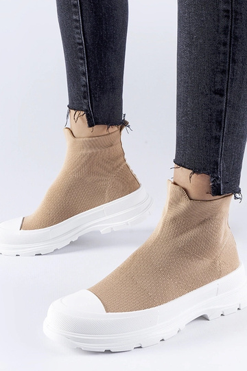 Sneakers marroni con tomaia...