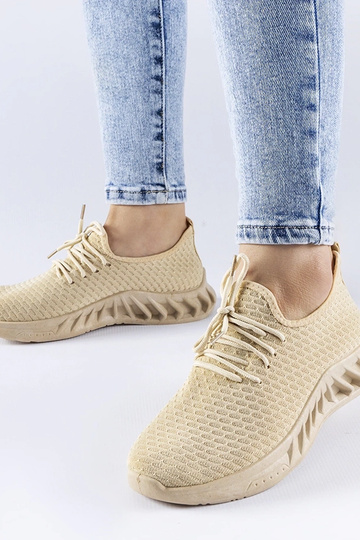 Sneakers in tessuto beige Derek