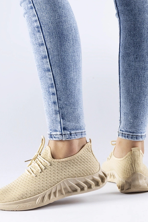 Sneakers in tessuto beige Derek