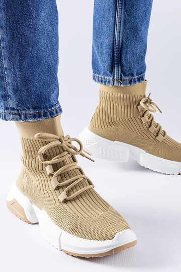 Sneakers alte beige scuro Sanschagrin
