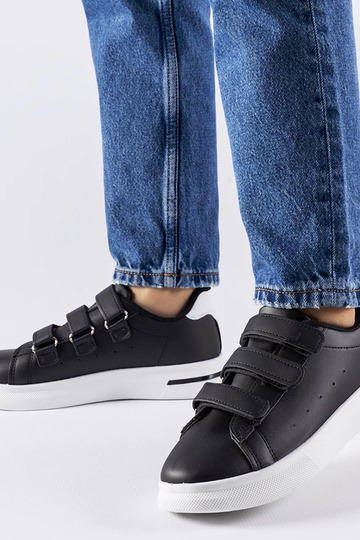 Sneakers nere in velcro Paré - suola bianca