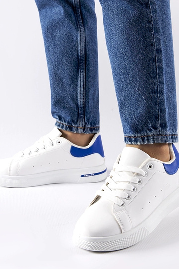 Sneakers Leland bianche e blu navy 2