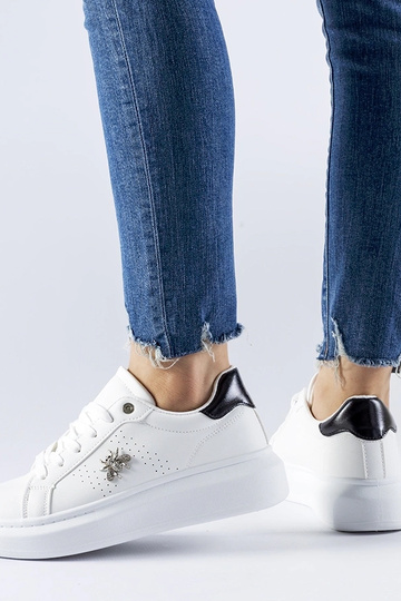 Sneakers bianche con applicazione di zirconio Fairfax