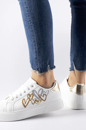 Sneakers con plateau Montclair bianche e oro
