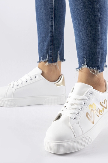 Sneakers con plateau Montclair bianche e oro 2