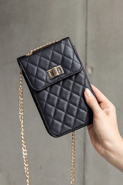 Borsa a tracolla trapuntata nera Acres