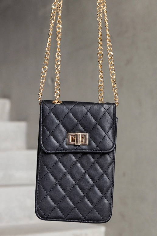 Borsa a tracolla trapuntata nera Acres