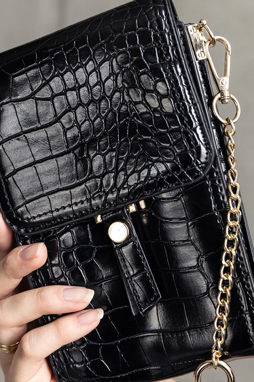 Borsa nera decorata con stampa Decatur