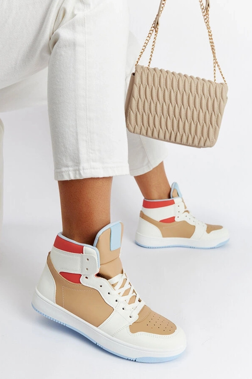 Sneakers alte Eagan bianche e beige