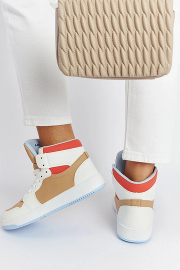 Sneakers alte Eagan bianche e beige 2