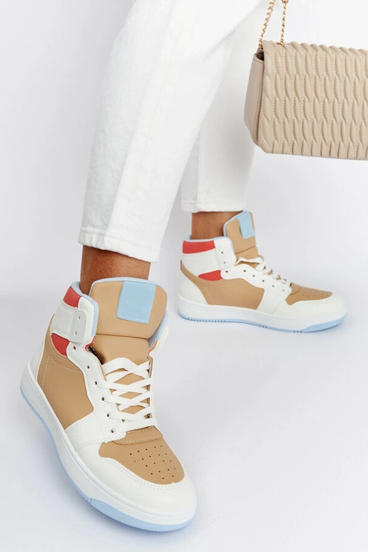 Sneakers alte Eagan bianche e beige