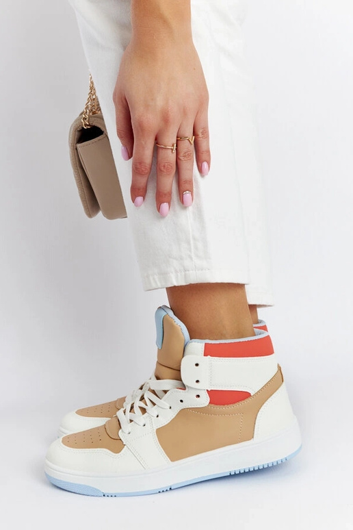 Sneakers alte Eagan bianche e beige