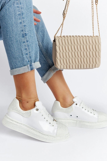 Sneakers bianchi con zirconi GOE NN2N4011