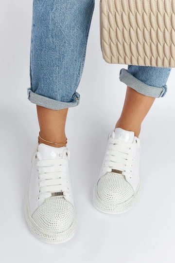 Sneakers bianchi con zirconi GOE NN2N4011 2
