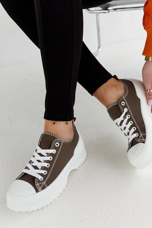 Sneakers con plateau verde Monteleone