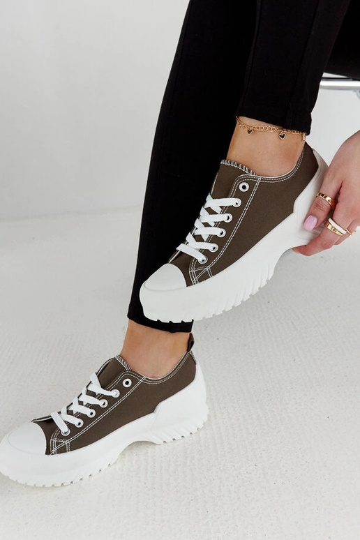 Sneakers con plateau verde Monteleone