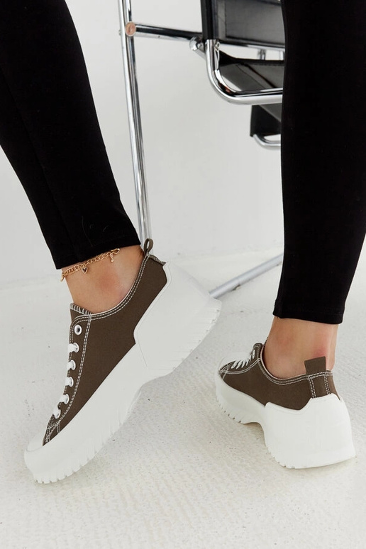 Sneakers con plateau verde Monteleone