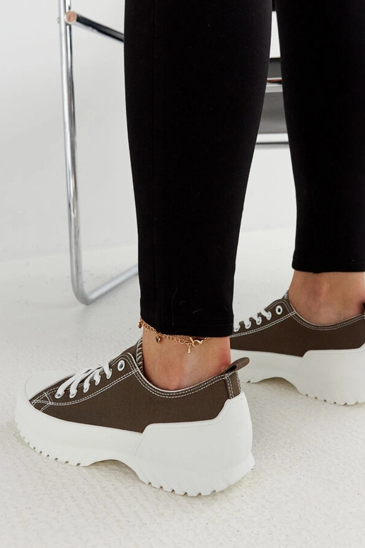 Sneakers con plateau verde Monteleone