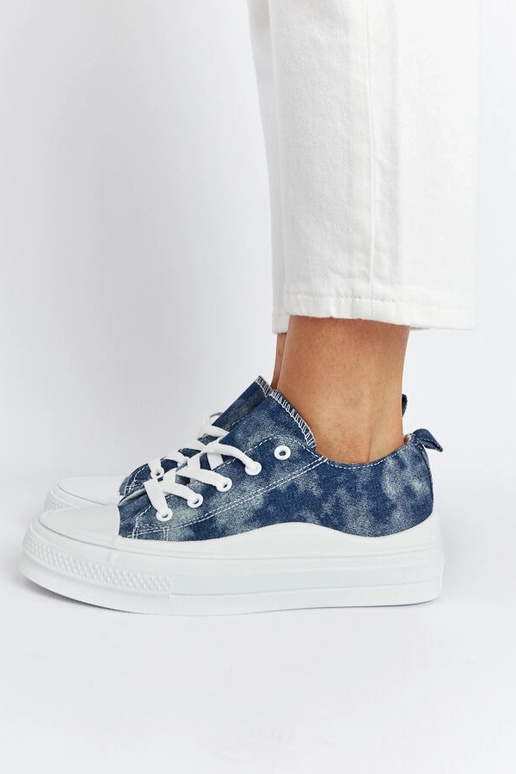 Sneakers con plateau Blais blu navy