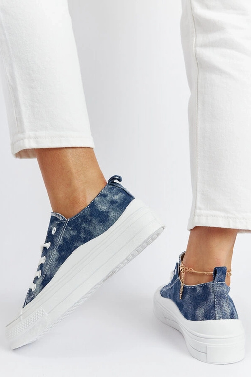 Sneakers con plateau Blais blu navy