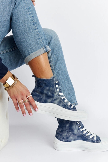 Sneakers con plateau blu...