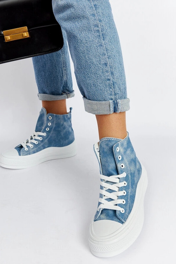 Sneakers con plateau blu...