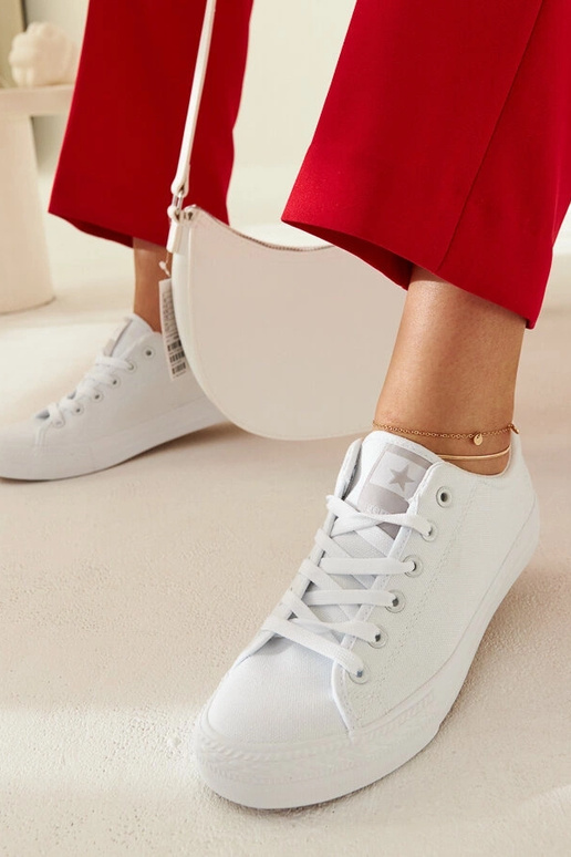 Sneakers Rocky in tessuto bianco