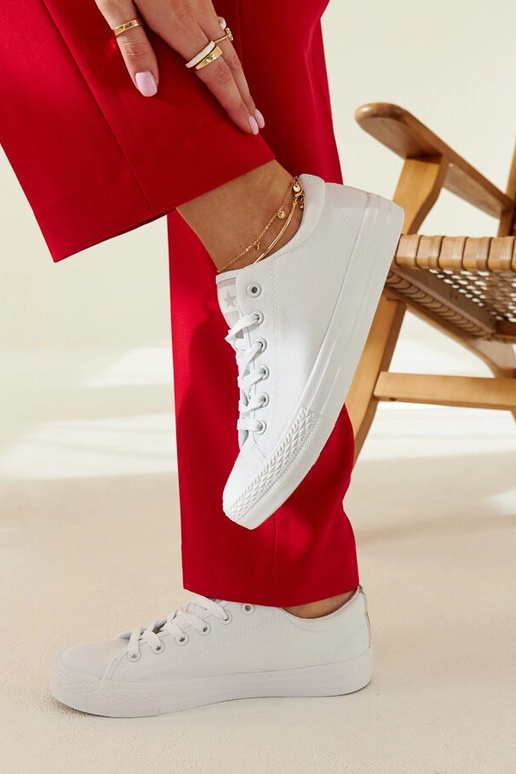 Sneakers Rocky in tessuto bianco