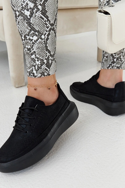 Sneakers nere da donna con plateau,...
