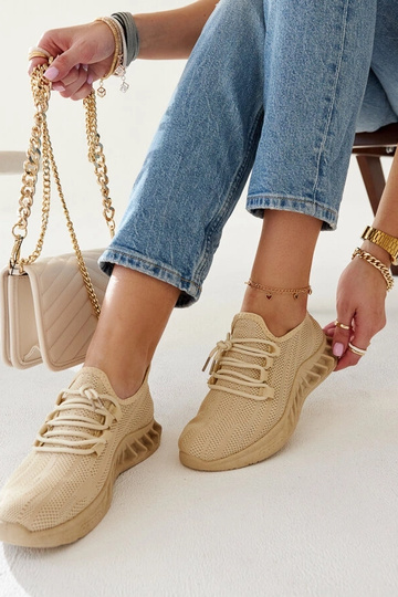 Sneakers in tessuto beige... 2
