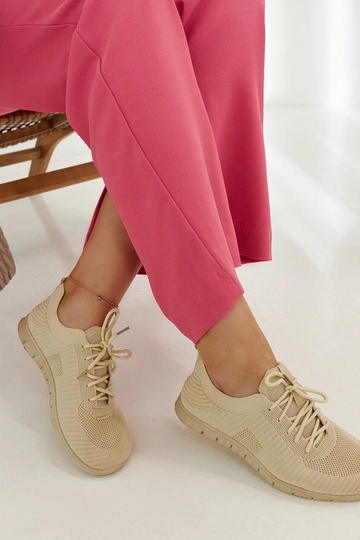 Sneakers in tessuto beige... 2