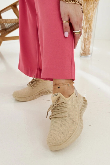 Sneakers in tessuto beige Mira