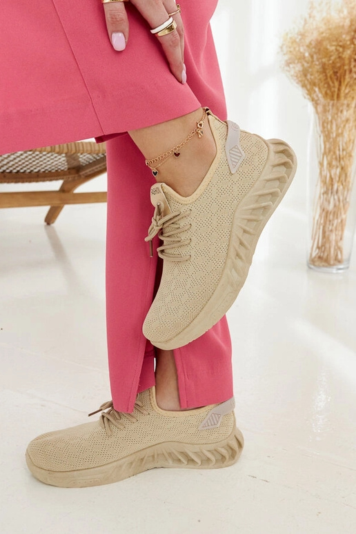 Sneakers in tessuto beige Mira