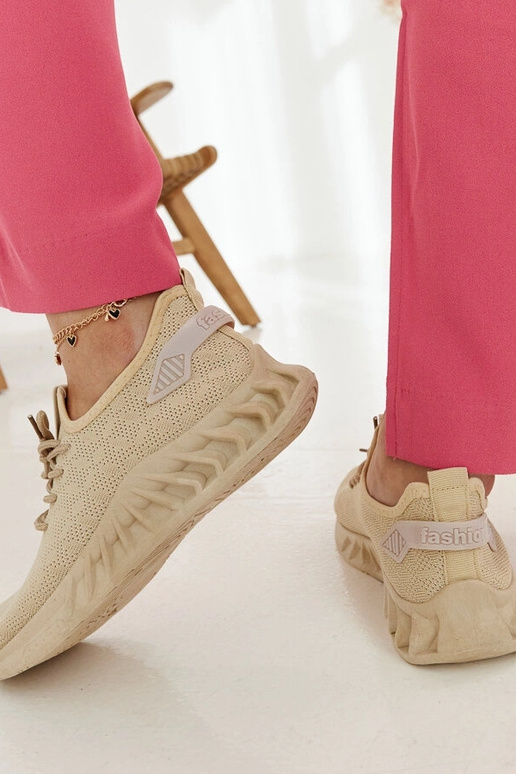 Sneakers in tessuto beige Mira