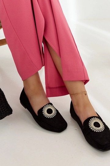 Mocassini neri decorati con...