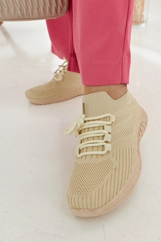 Sneakers in tessuto beige Ornella