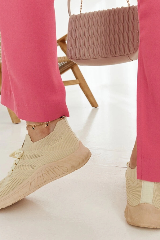 Sneakers in tessuto beige Ornella