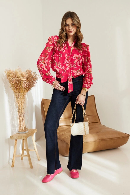 Mocassini rosa decorati con catena Kuens