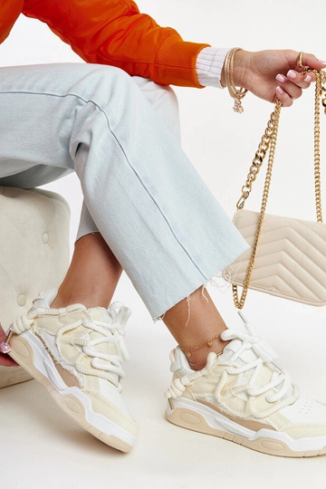 Sneakers beige con inserti in tessuto Melilot 2