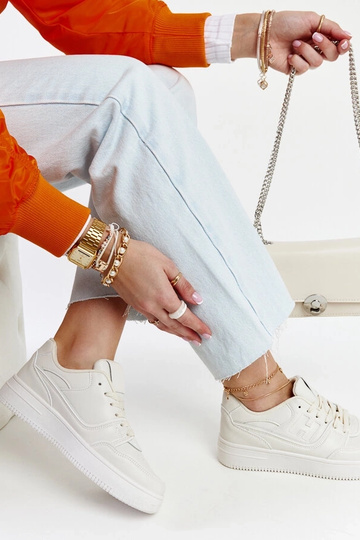 Sneakers con plateau Beige...