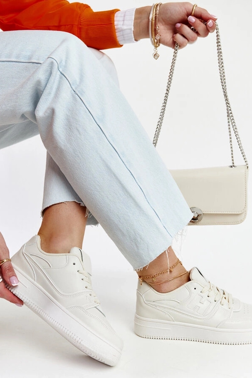 Sneakers con plateau Beige Mentha