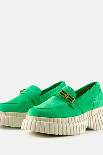 Scarpe stringate verdi in suede Karino 2