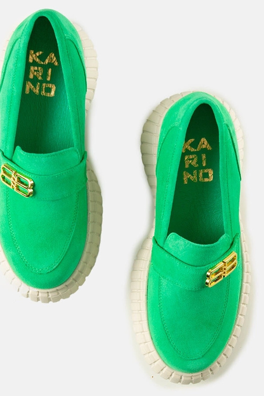 Scarpe stringate verdi in suede Karino