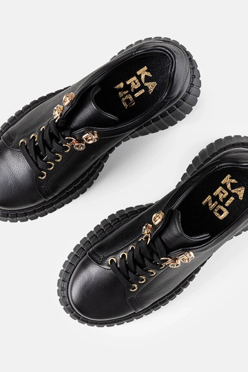 Sneakers nere in pelle con platform Karino 2