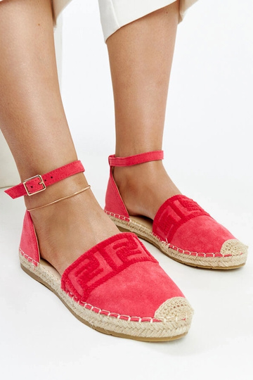 Espadrillas rosa scuro con ricamo decorativo Sonja