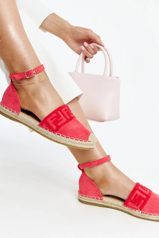 Espadrillas rosa scuro con ricamo...