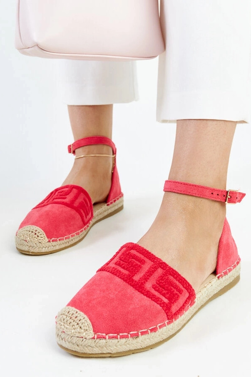 Espadrillas rosa scuro con ricamo...