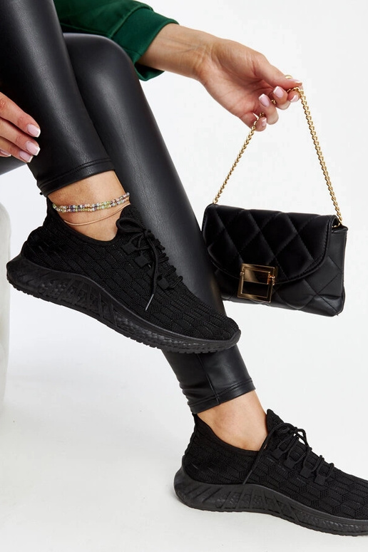 Sneakers nere in tessuto Milena