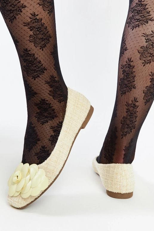 Ballerine gialle con fiore decorativo...