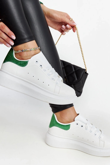 Sneakers in ecopelle bianca e verde Fatimah